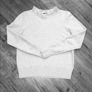 JCrew ruffle neck pullover sweater